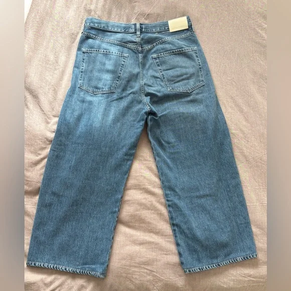 Citizens Of Humanity Brynn Wide Leg Organic Cotton Trousers Cropped Petite - Picture 2 of 5